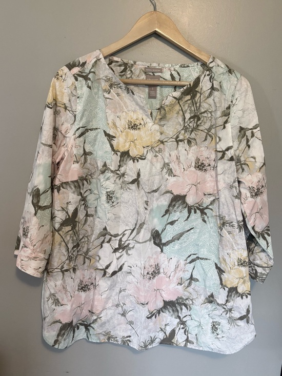 Chico's Tops - Chico’s 100% Cotton Floral Blouse